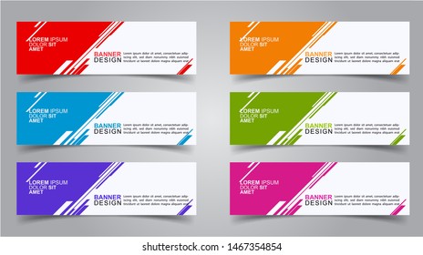Set of Modern  Web Banner Design Background.  Creative Banner Header Templates - Vector