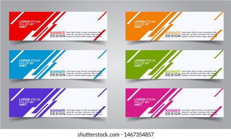 Set of Modern  Web Banner Design Background.  Creative Banner Header Templates - Vector