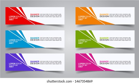Set of Modern  Web Banner Design Background.  Creative Banner Header Templates - Vector