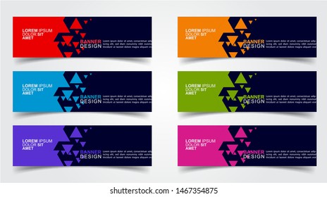 Set of Modern  Web Banner Design Background.  Creative Banner Header Templates - Vector
