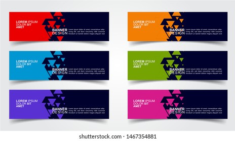 Set of Modern  Web Banner Design Background.  Creative Banner Header Templates - Vector