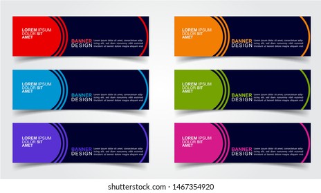 Set of Modern  Web Banner Design Background.  Creative Banner Header Templates - Vector