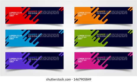 Set of Modern  Web Banner Design Background.  Creative Banner Header Templates - Vector