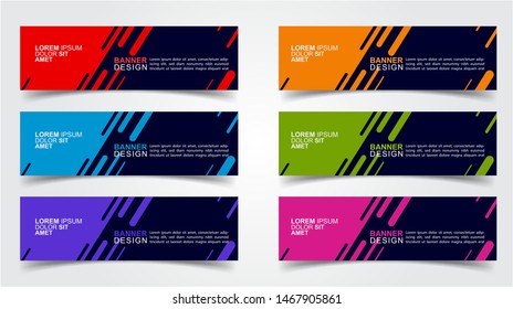 Set of Modern  Web Banner Design Background.  Creative Banner Header Templates - Vector