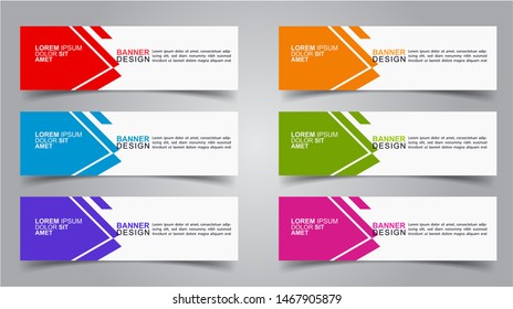 Set of Modern  Web Banner Design Background.  Creative Banner Header Templates - Vector