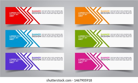 Set of Modern  Web Banner Design Background.  Creative Banner Header Templates - Vector