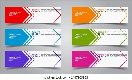 Set of Modern  Web Banner Design Background.  Creative Banner Header Templates - Vector