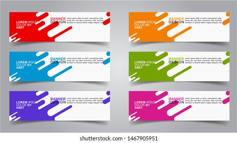 Set of Modern  Web Banner Design Background.  Creative Banner Header Templates - Vector