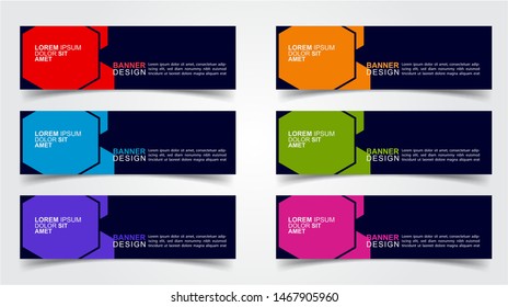 Set of Modern  Web Banner Design Background.  Creative Banner Header Templates - Vector