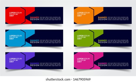 Set of Modern  Web Banner Design Background.  Creative Banner Header Templates - Vector