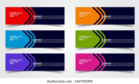Set of Modern  Web Banner Design Background.  Creative Banner Header Templates - Vector