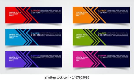 Set of Modern  Web Banner Design Background.  Creative Banner Header Templates - Vector