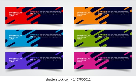 Set of Modern  Web Banner Design Background.  Creative Banner Header Templates - Vector