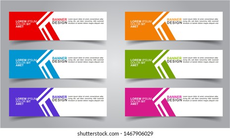 Set of Modern  Web Banner Design Background.  Creative Banner Header Templates - Vector