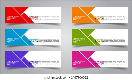 Set of Modern  Web Banner Design Background.  Creative Banner Header Templates - Vector