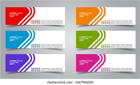 Set of Modern  Web Banner Design Background.  Creative Banner Header Templates - Vector