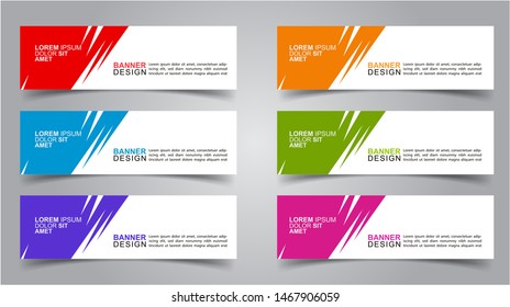 Set of Modern  Web Banner Design Background.  Creative Banner Header Templates - Vector
