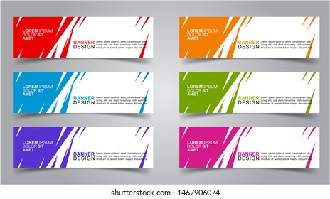 Set of Modern  Web Banner Design Background.  Creative Banner Header Templates - Vector