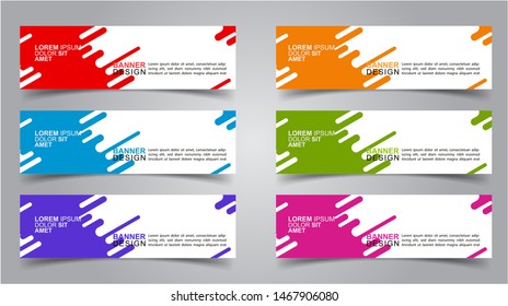 Set of Modern  Web Banner Design Background.  Creative Banner Header Templates - Vector