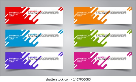 Set of Modern  Web Banner Design Background.  Creative Banner Header Templates - Vector