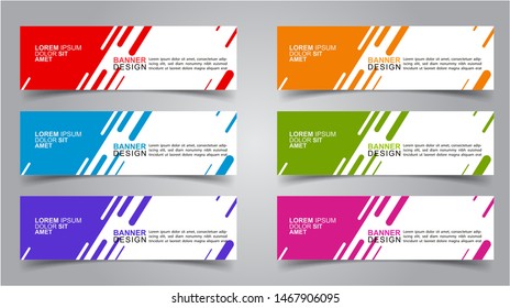 Set of Modern  Web Banner Design Background.  Creative Banner Header Templates - Vector
