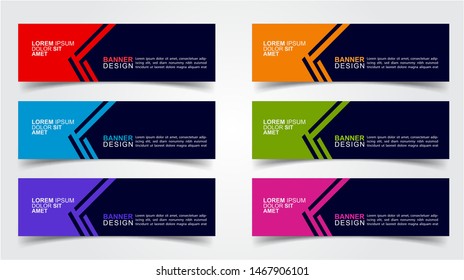 Set of Modern  Web Banner Design Background.  Creative Banner Header Templates - Vector