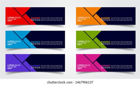 Set of Modern  Web Banner Design Background.  Creative Banner Header Templates - Vector