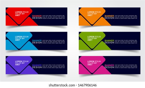 Set of Modern  Web Banner Design Background.  Creative Banner Header Templates - Vector