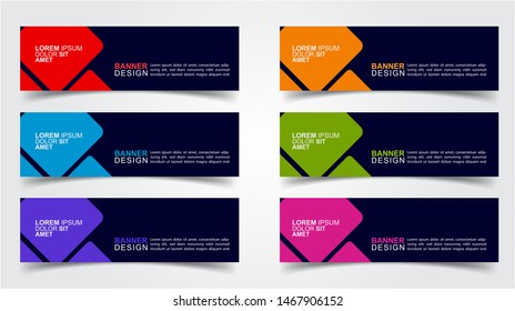 Set of Modern  Web Banner Design Background.  Creative Banner Header Templates - Vector