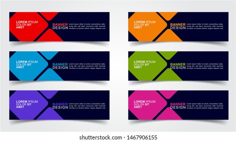 Set of Modern  Web Banner Design Background.  Creative Banner Header Templates - Vector