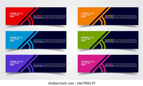 Set of Modern  Web Banner Design Background.  Creative Banner Header Templates - Vector