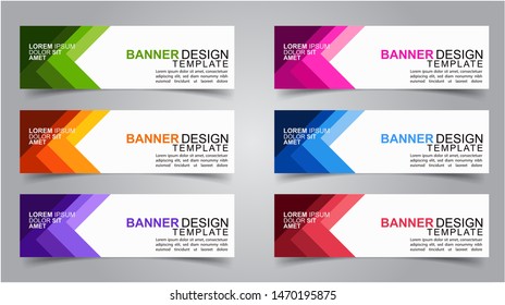 Set of Modern  Web Banner Design Background.  Creative Banner Header Templates - Vector