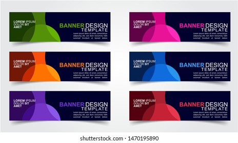 Set of Modern  Web Banner Design Background.  Creative Banner Header Templates - Vector