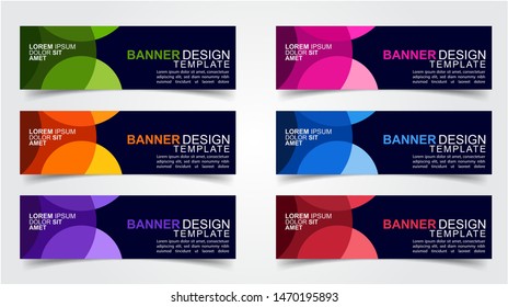 Set of Modern  Web Banner Design Background.  Creative Banner Header Templates - Vector