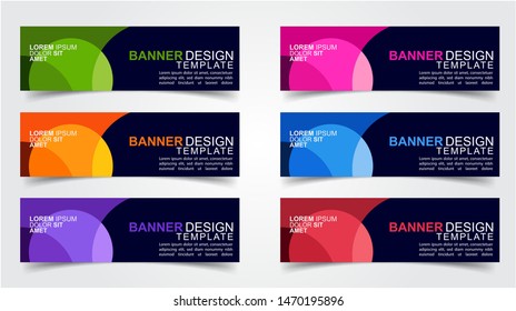 Set of Modern  Web Banner Design Background.  Creative Banner Header Templates - Vector