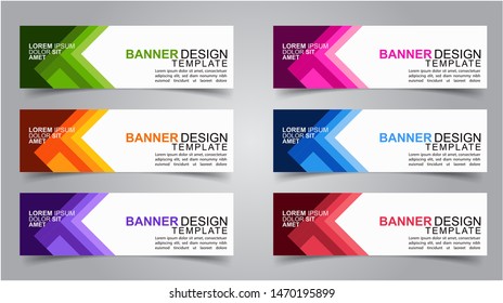 Set of Modern  Web Banner Design Background.  Creative Banner Header Templates - Vector