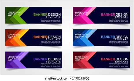 Set of Modern  Web Banner Design Background.  Creative Banner Header Templates - Vector