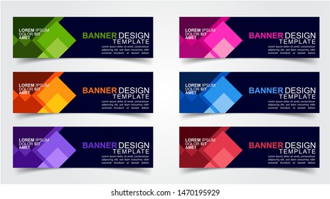 Set of Modern  Web Banner Design Background.  Creative Banner Header Templates - Vector