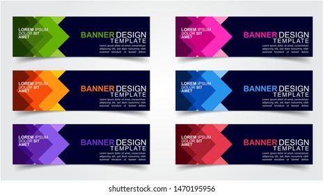 Set of Modern  Web Banner Design Background.  Creative Banner Header Templates - Vector