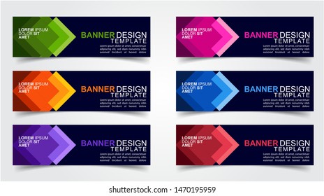 Set of Modern  Web Banner Design Background.  Creative Banner Header Templates - Vector