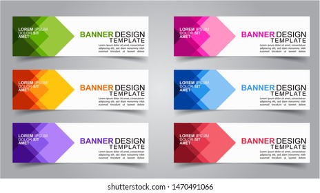 Set of Modern  Web Banner Design Background.  Creative Banner Header Templates - Vector