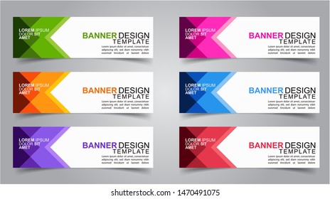 Set of Modern  Web Banner Design Background.  Creative Banner Header Templates - Vector