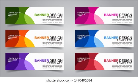 Set of Modern  Web Banner Design Background.  Creative Banner Header Templates - Vector