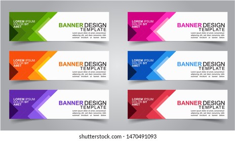 Set of Modern  Web Banner Design Background.  Creative Banner Header Templates - Vector