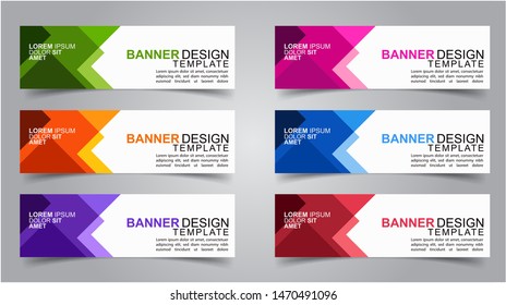 Set of Modern  Web Banner Design Background.  Creative Banner Header Templates - Vector