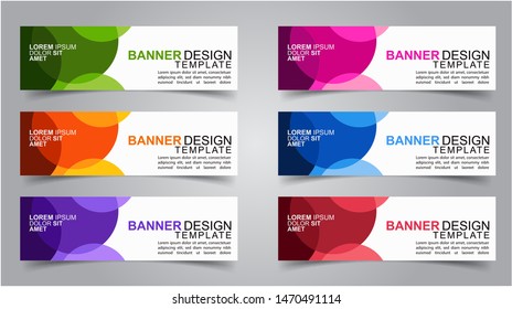 Set of Modern  Web Banner Design Background.  Creative Banner Header Templates - Vector