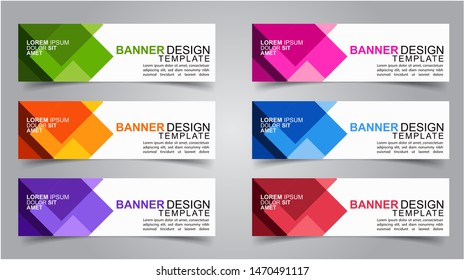 Set of Modern  Web Banner Design Background.  Creative Banner Header Templates - Vector