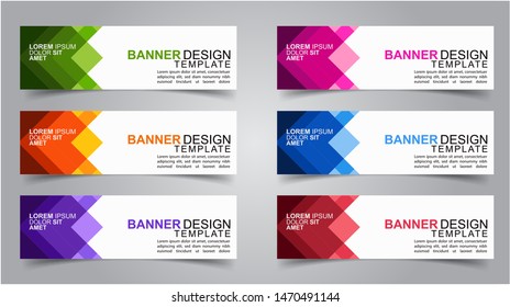 Set of Modern  Web Banner Design Background.  Creative Banner Header Templates - Vector