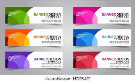 Set of Modern  Web Banner Design Background.  Creative Banner Header Templates - Vector
