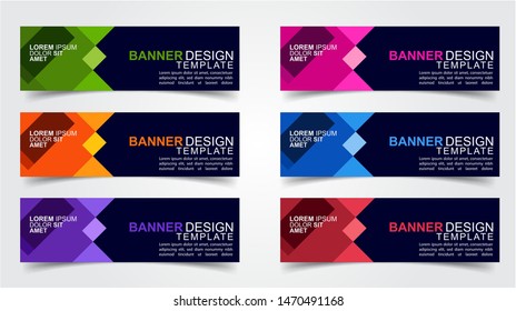 Set of Modern  Web Banner Design Background.  Creative Banner Header Templates - Vector